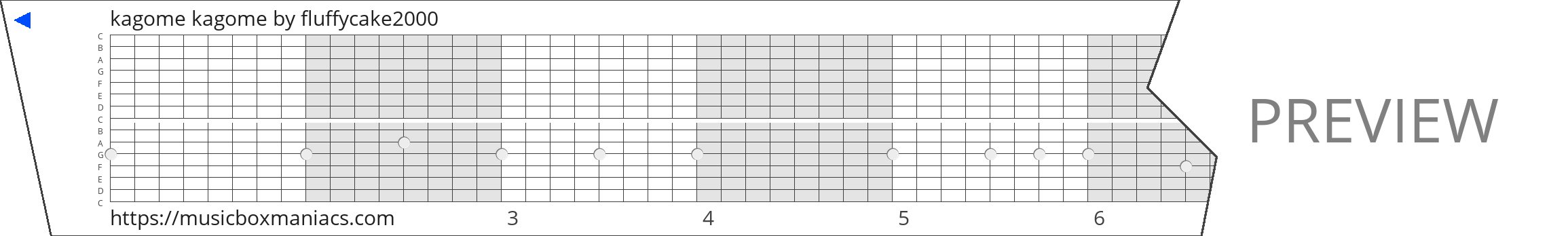 kagome kagome 15 note music box paper strip