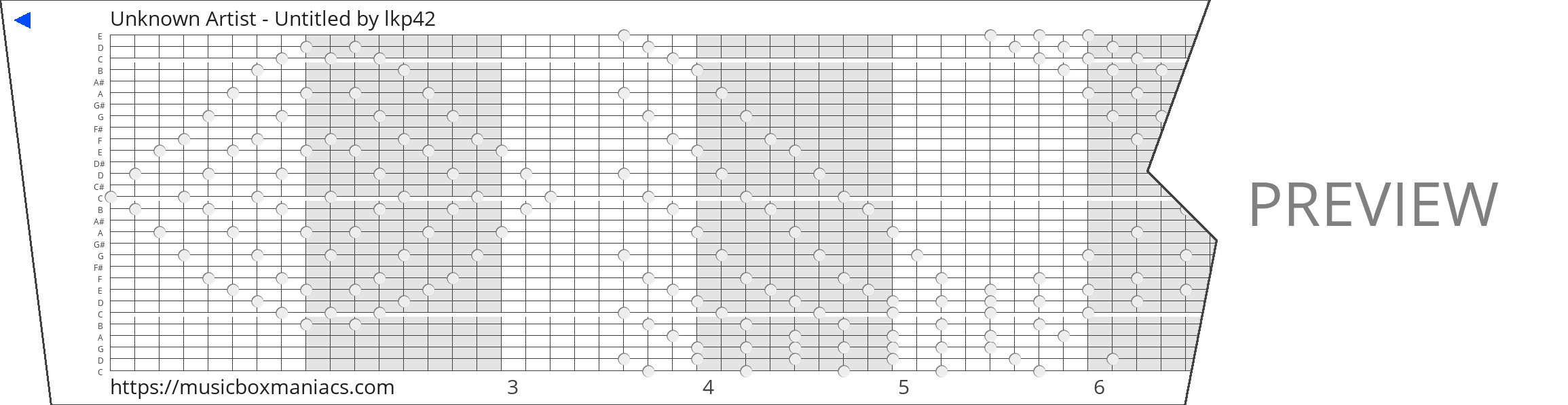 Unknown Artist - Untitled 30 note music box paper strip