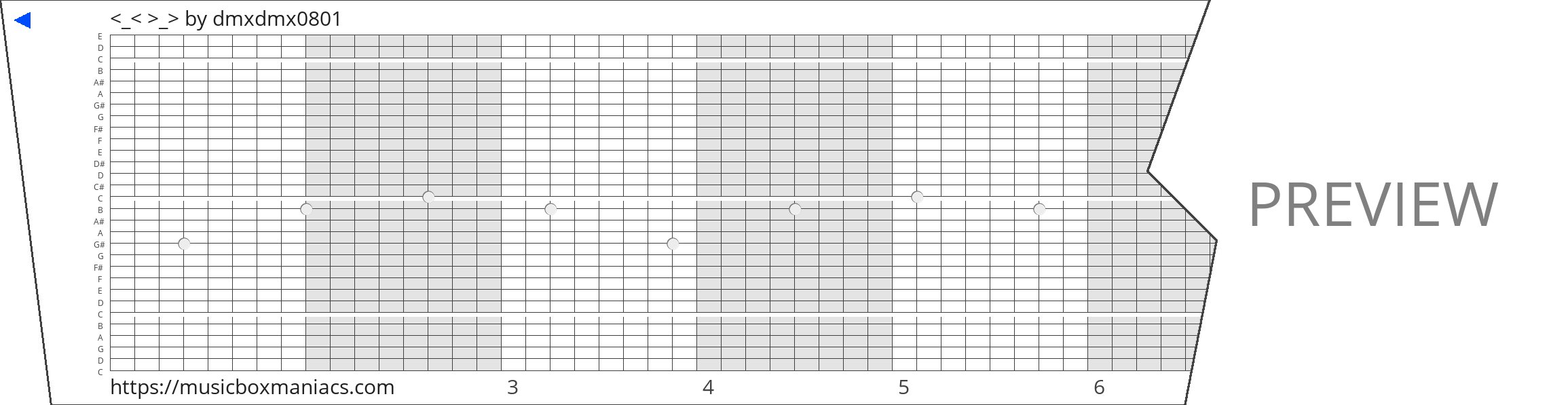 <_< >_> 30 note music box paper strip