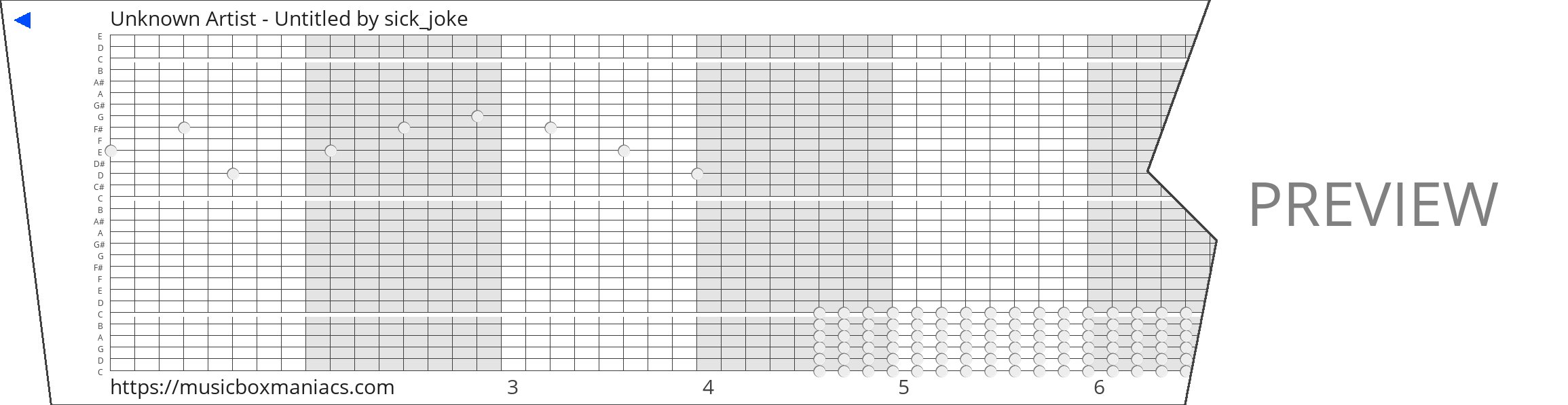 Unknown Artist - Untitled 30 note music box paper strip