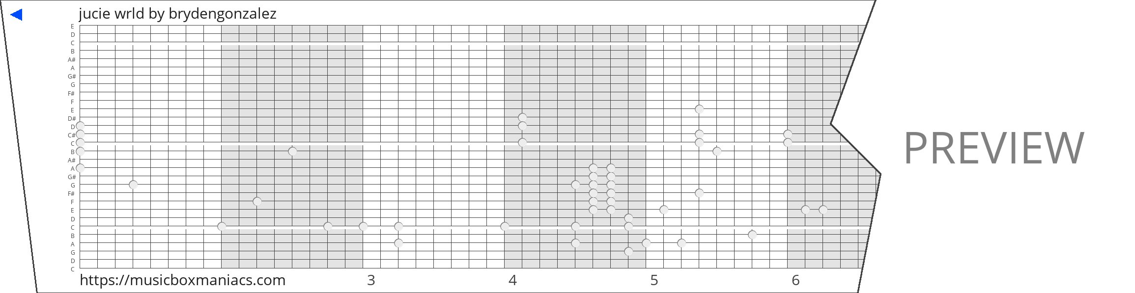 jucie wrld 30 note music box paper strip