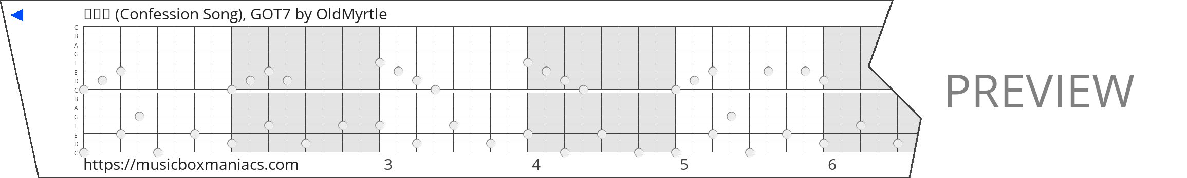 고백송 (Confession Song), GOT7 15 note music box paper strip