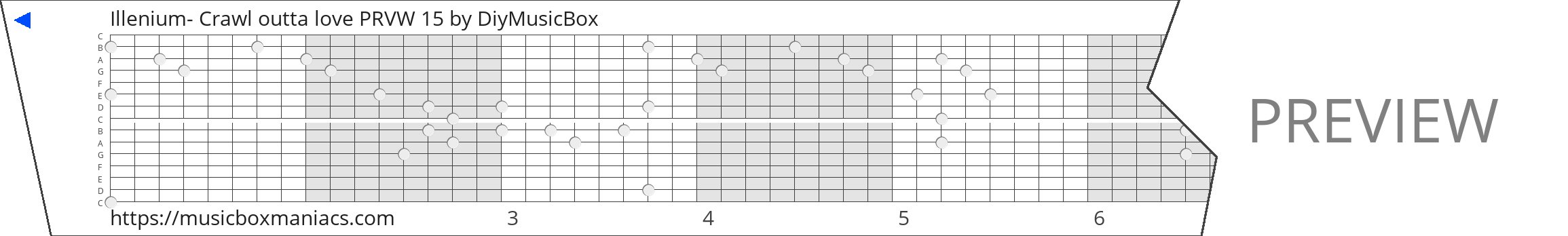 Illenium- Crawl outta love PRVW 15 15 note music box paper strip
