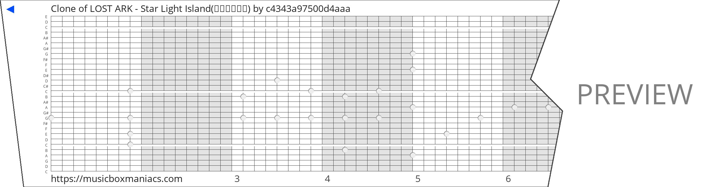 Clone of LOST ARK - Star Light Island(별빛등대의섬) 30 note music box paper strip