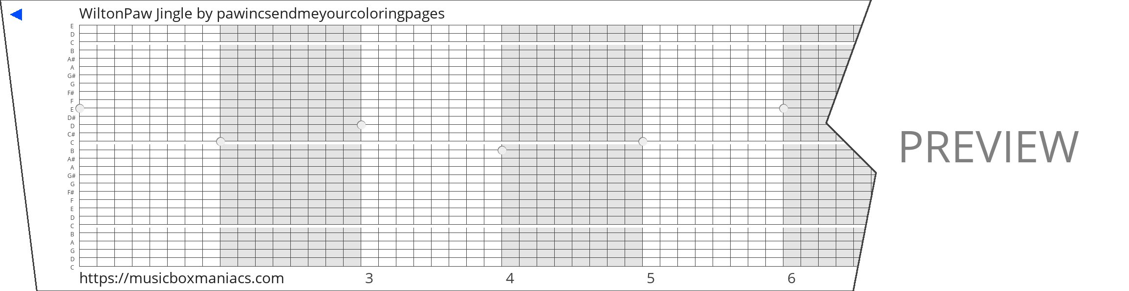WiltonPaw Jingle 30 note music box paper strip