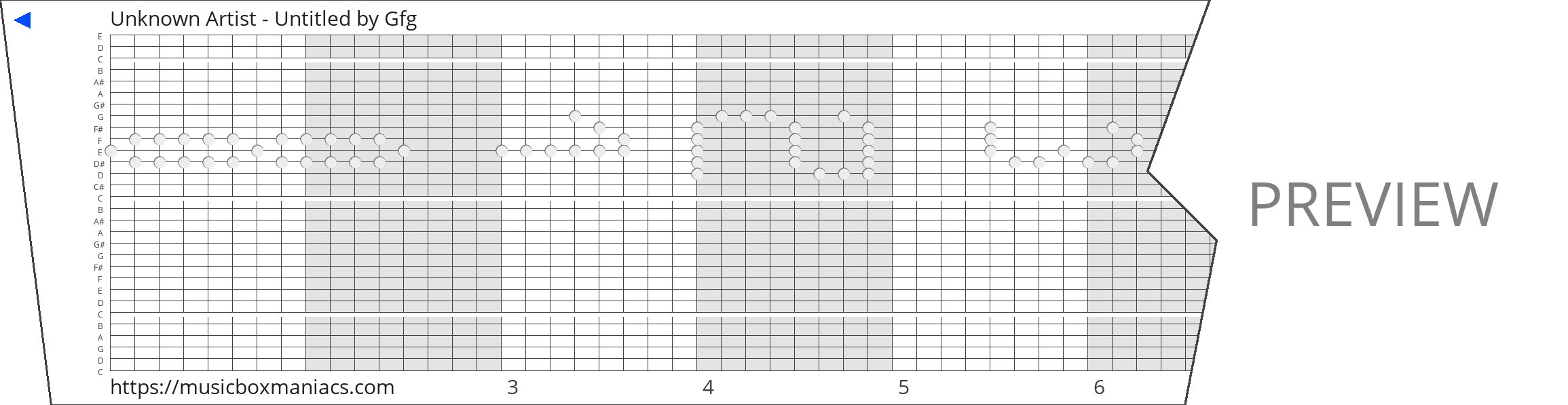 Unknown Artist - Untitled 30 note music box paper strip