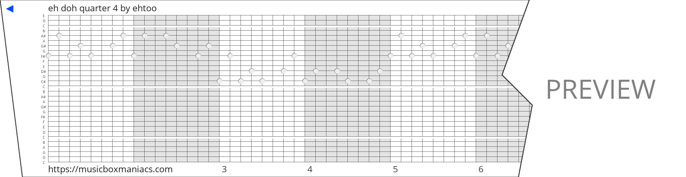 eh doh quarter 4 30 note music box paper strip