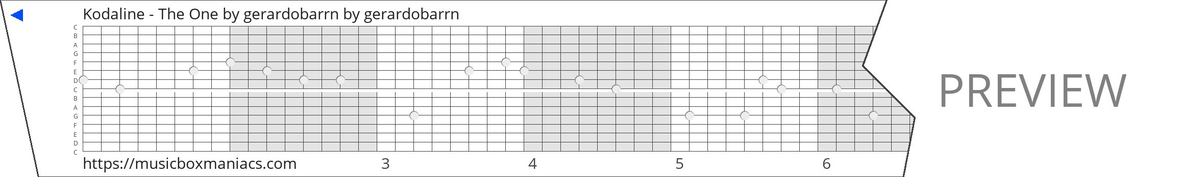 Kodaline - The One by gerardobarrn 15 note music box paper strip