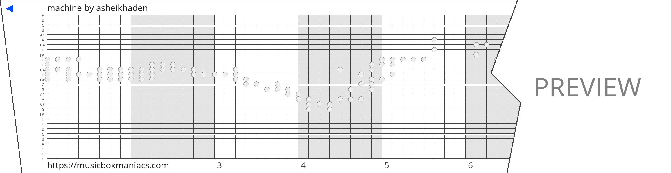 machine 30 note music box paper strip