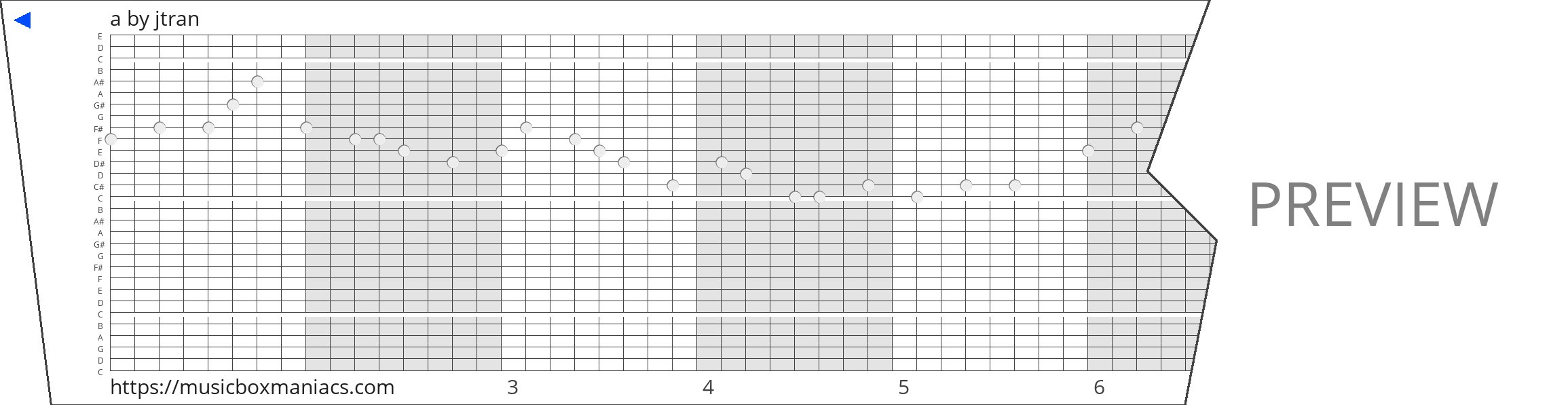a 30 note music box paper strip