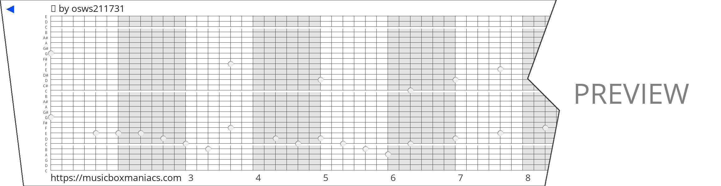 밍 30 note music box paper strip