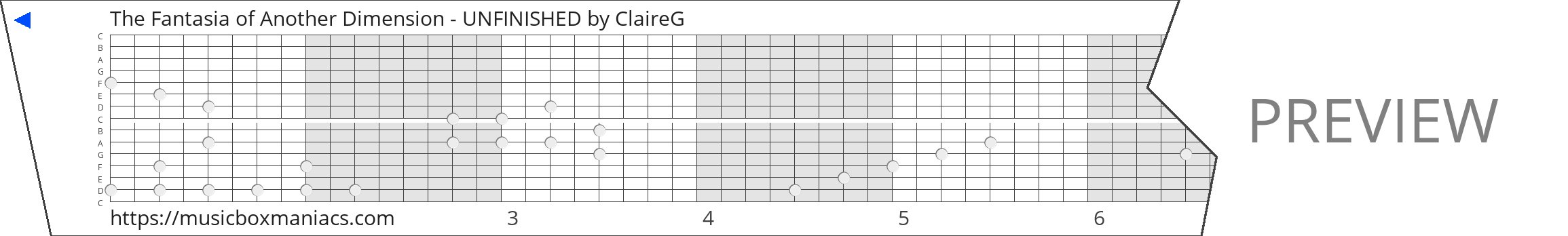 The Fantasia of Another Dimension - UNFINISHED 15 note music box paper strip