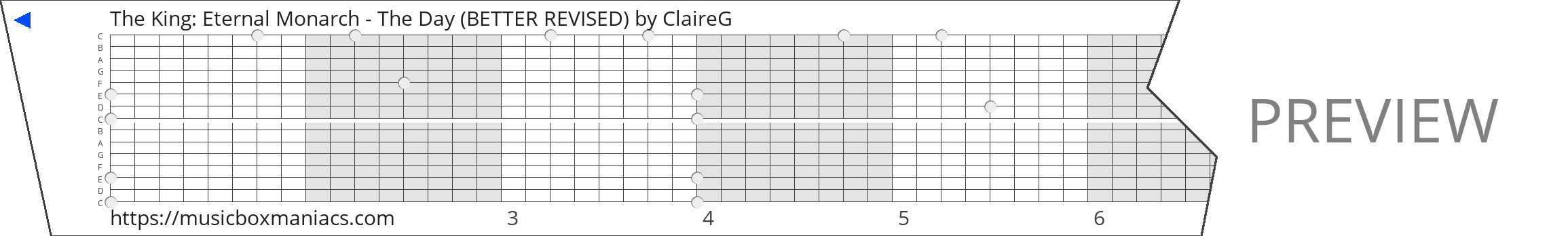 The King: Eternal Monarch - The Day (BETTER REVISED) 15 note music box paper strip