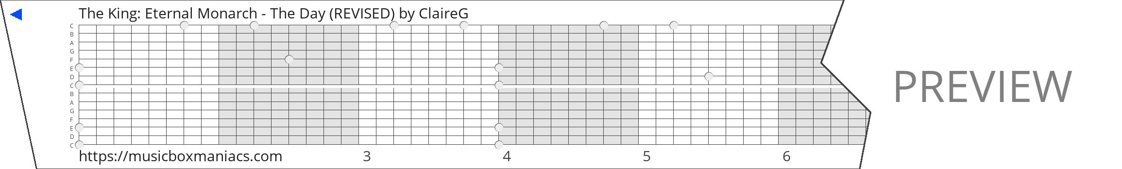 The King: Eternal Monarch - The Day (REVISED) 15 note music box paper strip