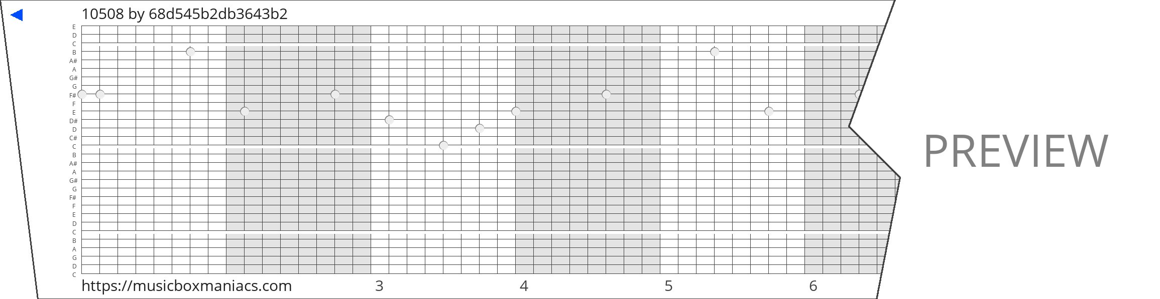 10508 30 note music box paper strip