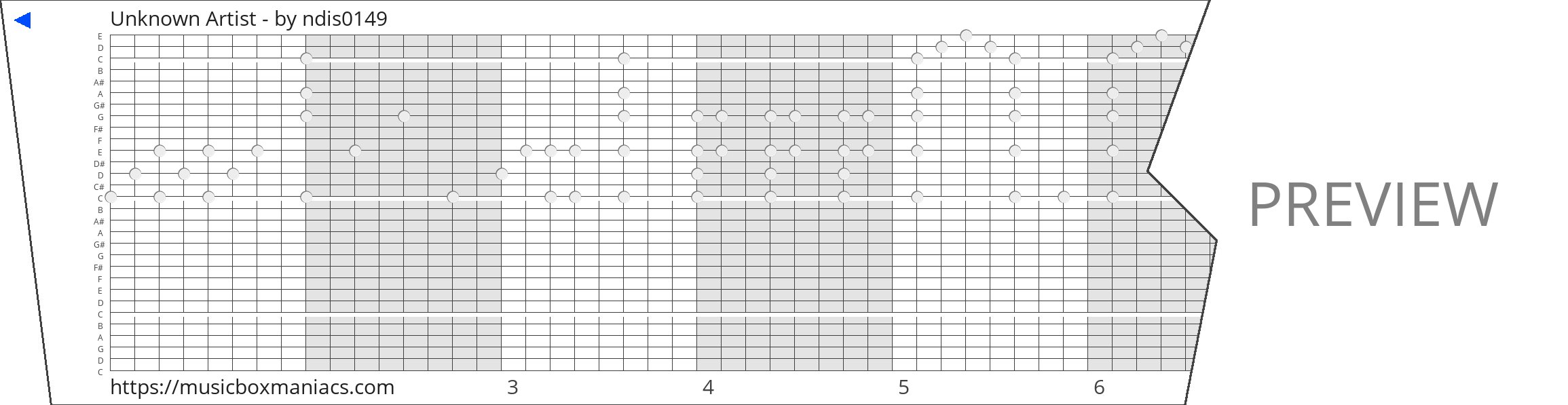 Unknown Artist - 30 note music box paper strip