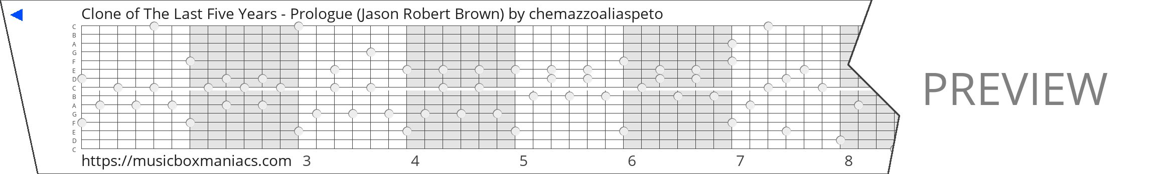 Clone of The Last Five Years - Prologue (Jason Robert Brown) 15 note music box paper strip