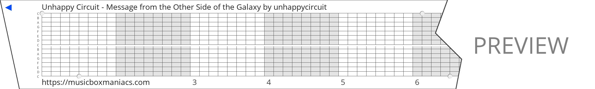 Unhappy Circuit - Message from the Other Side of the Galaxy 15 note music box paper strip
