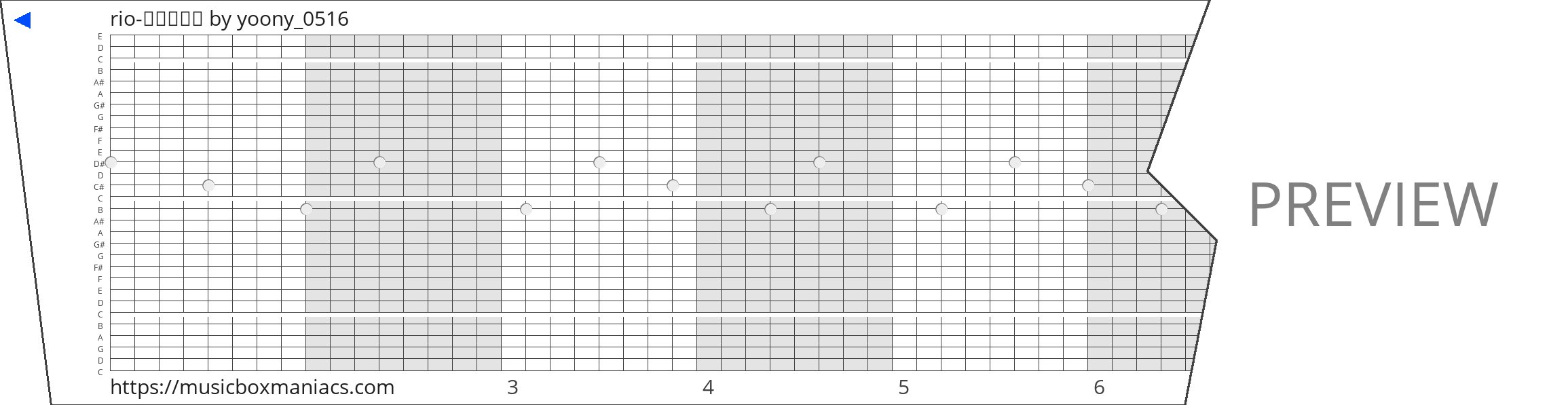 rio-장미유행가 30 note music box paper strip