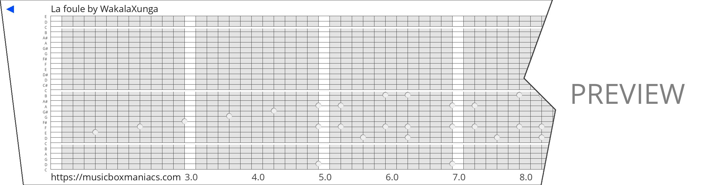 La foule 30 note music box paper strip