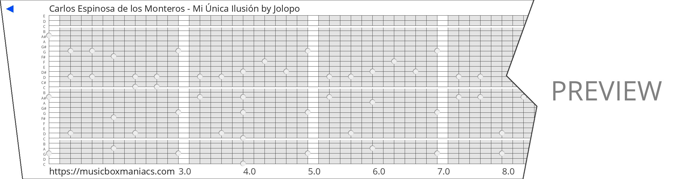 Carlos Espinosa de los Monteros - Mi Única Ilusión 30 note music box paper strip