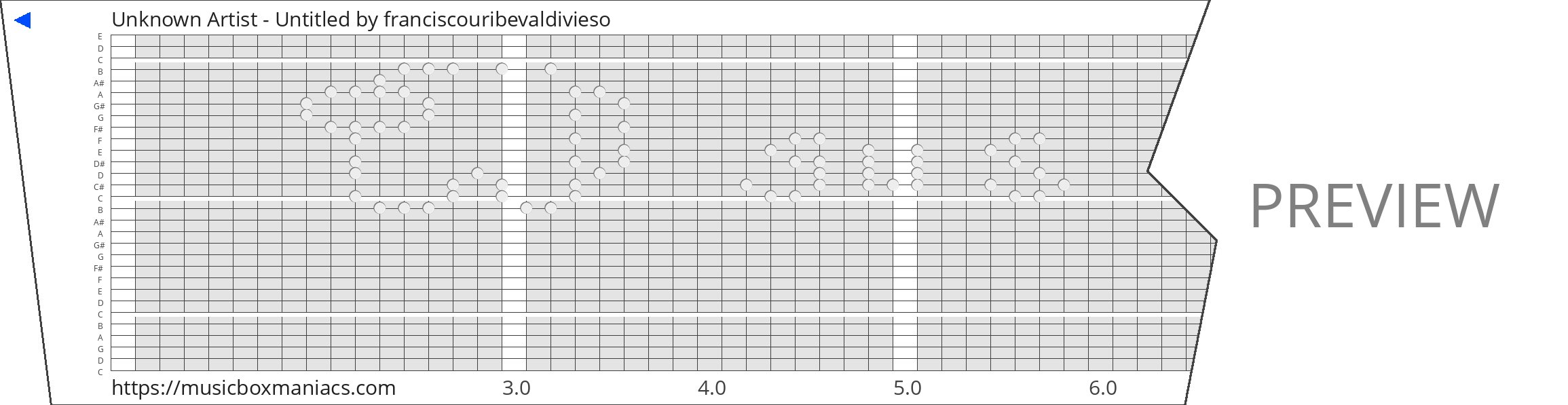 Unknown Artist - Untitled 30 note music box paper strip