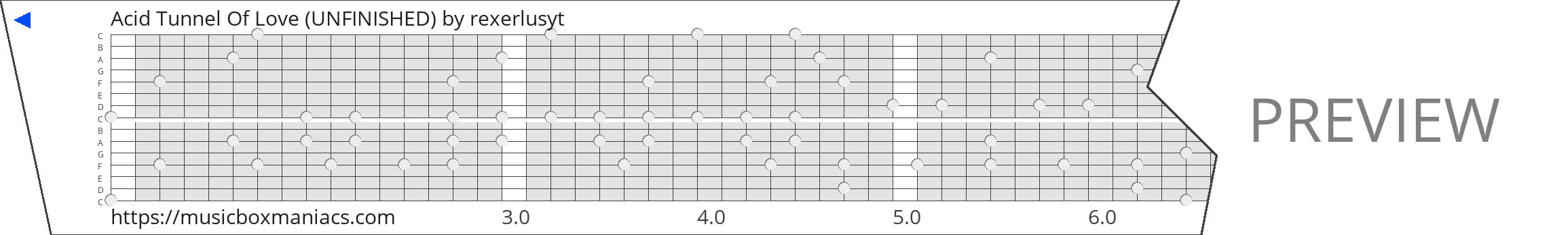 Acid Tunnel Of Love (UNFINISHED) 15 note music box paper strip