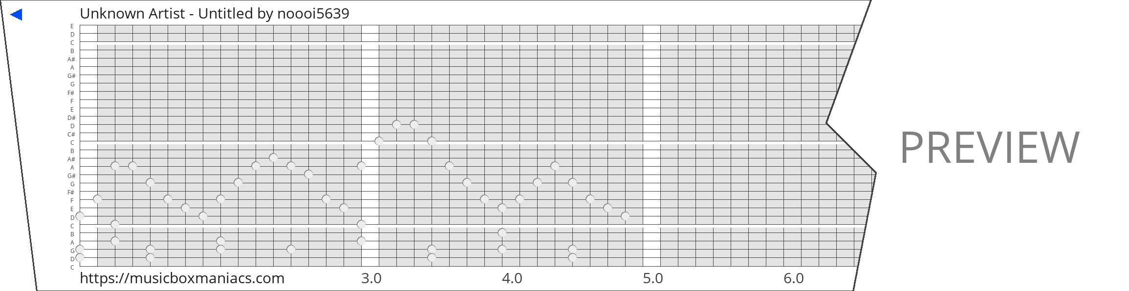 Unknown Artist - Untitled 30 note music box paper strip