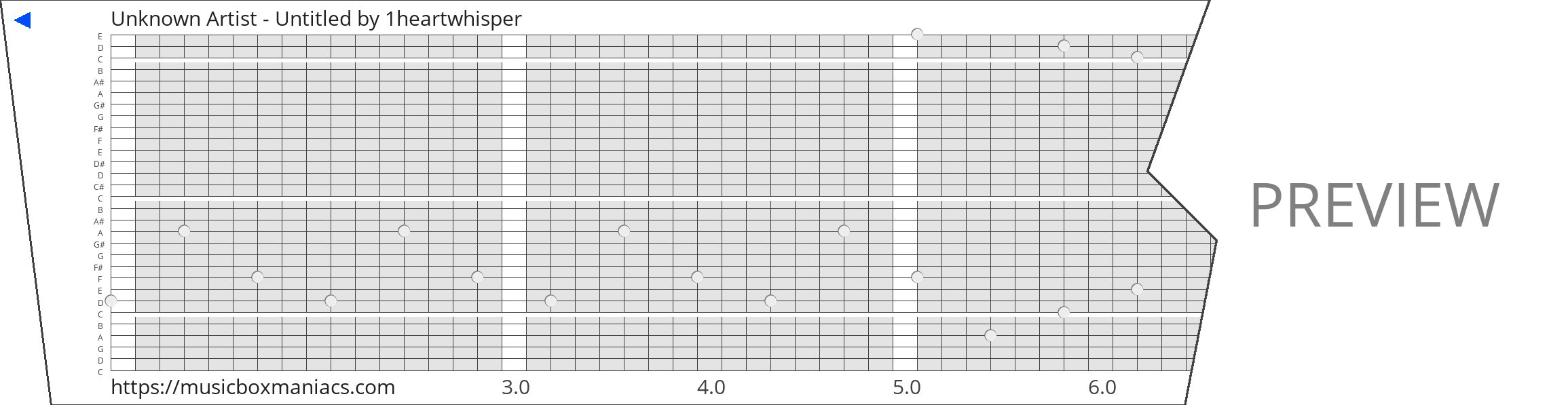 Unknown Artist - Untitled 30 note music box paper strip