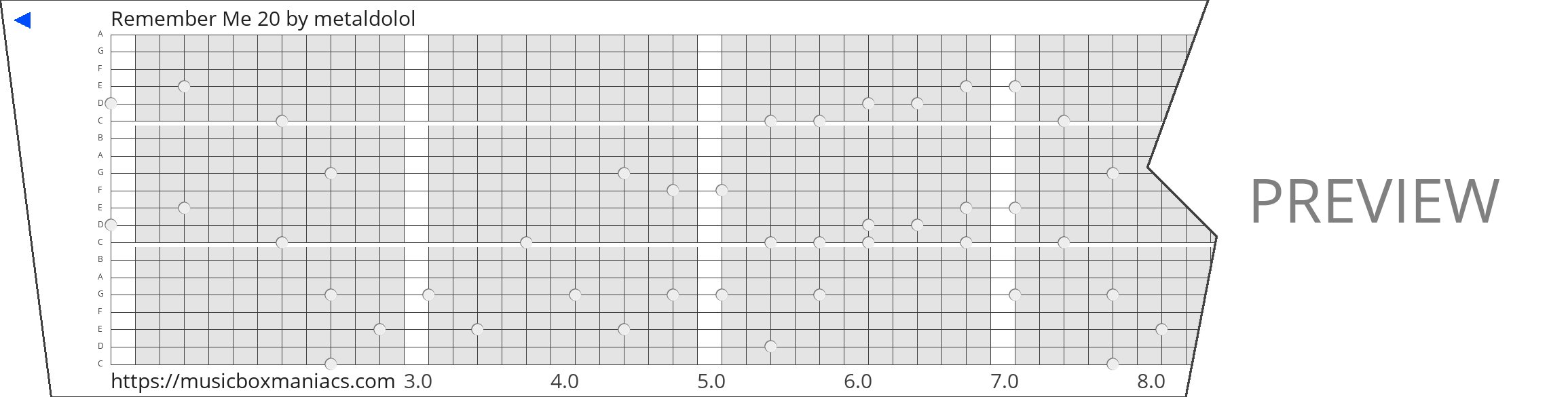 Remember Me 20 20 note music box paper strip
