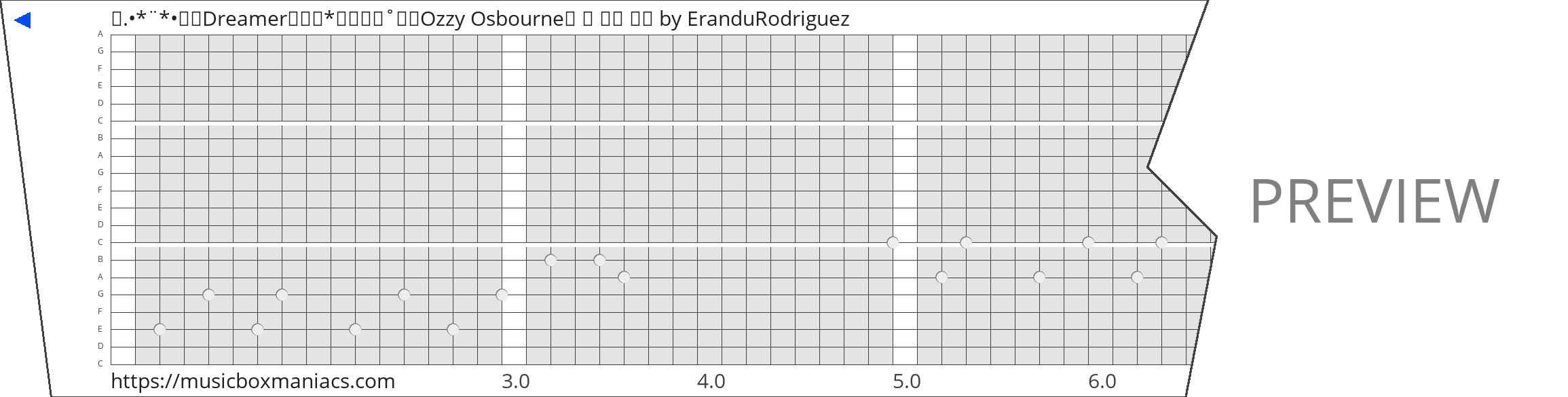 ｡.•*¨*•♬✧Dreamer🫧𓇼𓏲*ੈ✩‧₊˚🎐🦇Ozzy Osbourne🦇 ݁ ˖ִ ࣪🦇 20 note music box paper strip