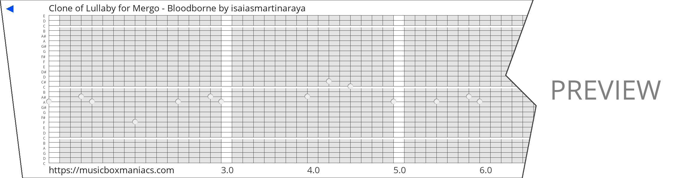 Clone of Lullaby for Mergo - Bloodborne 30 note music box paper strip