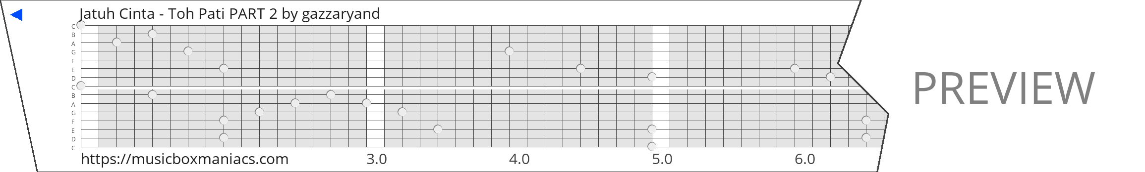 Jatuh Cinta - Toh Pati PART 2 15 note music box paper strip