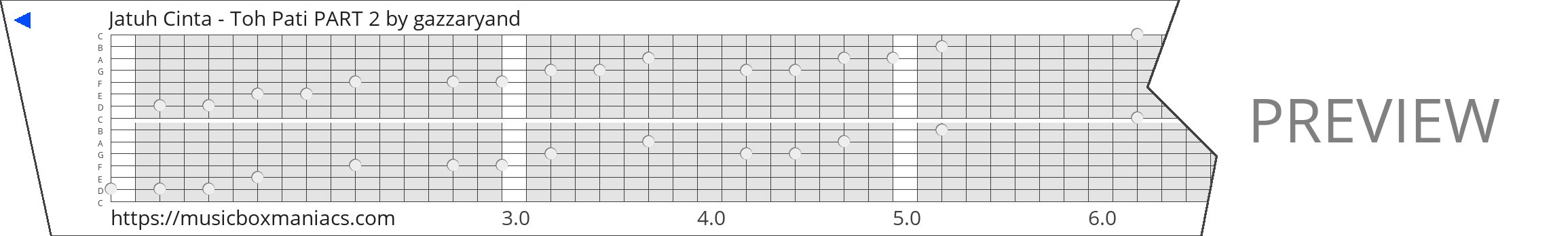 Jatuh Cinta - Toh Pati PART 2 15 note music box paper strip