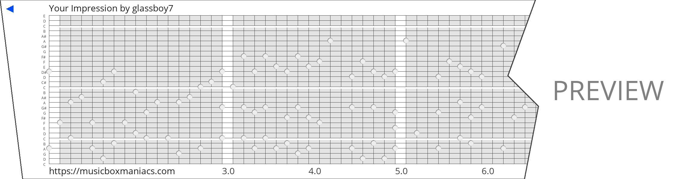Your Impression 30 note music box paper strip