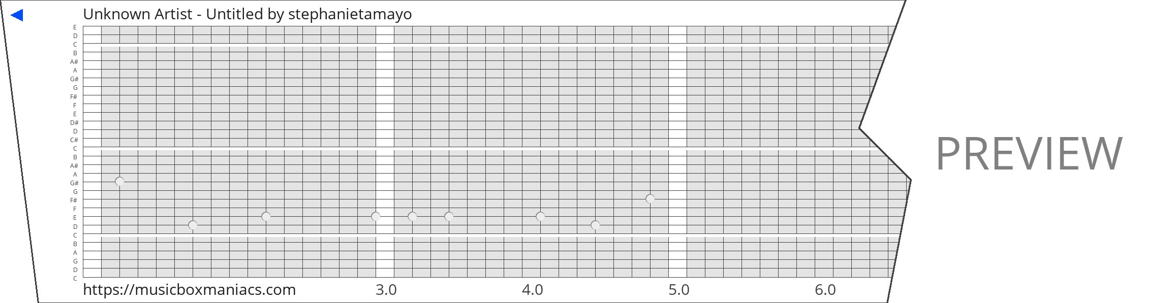 Unknown Artist - Untitled 30 note music box paper strip