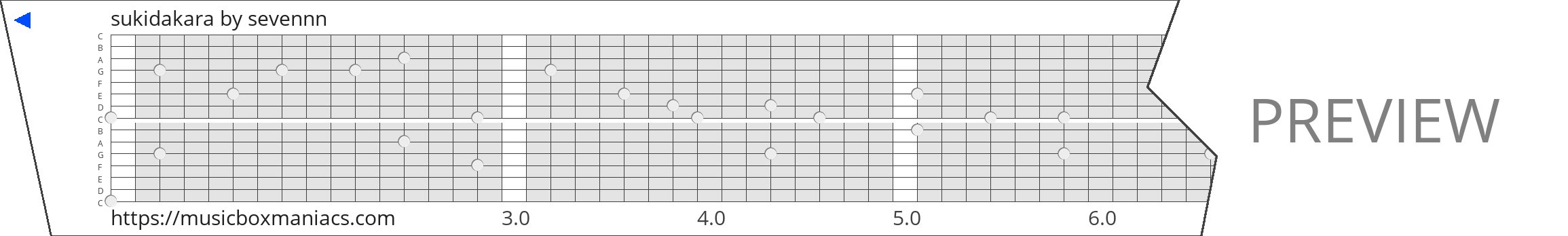 sukidakara 15 note music box paper strip