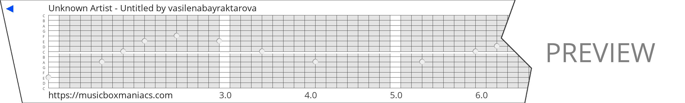 Unknown Artist - Untitled 15 note music box paper strip