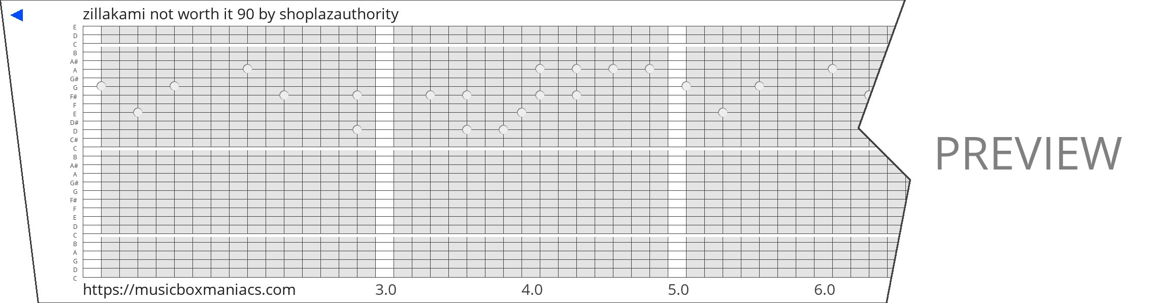 zillakami not worth it 90 30 note music box paper strip