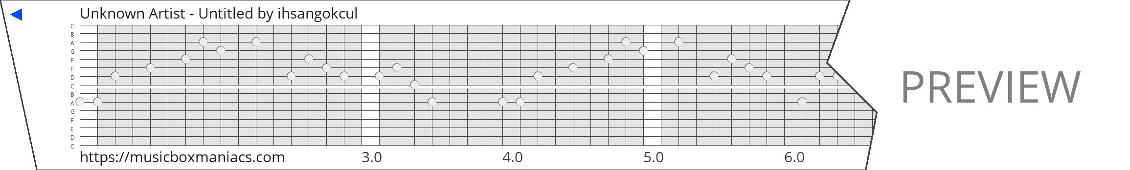 Unknown Artist - Untitled 15 note music box paper strip