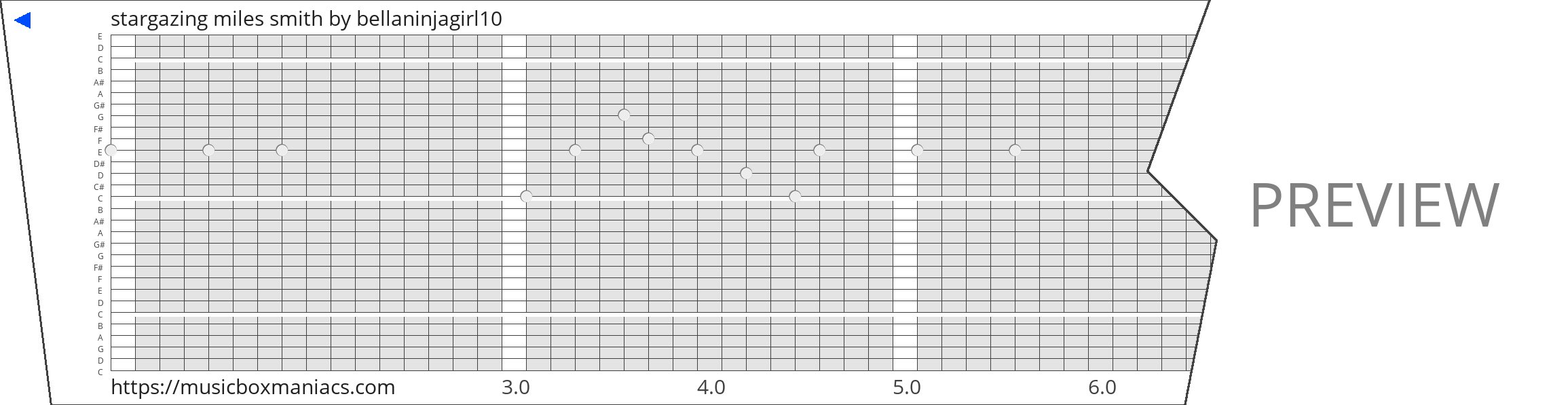 stargazing miles smith 30 note music box paper strip