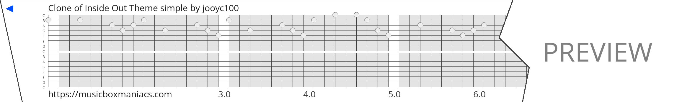 Clone of Inside Out Theme simple 15 note music box paper strip