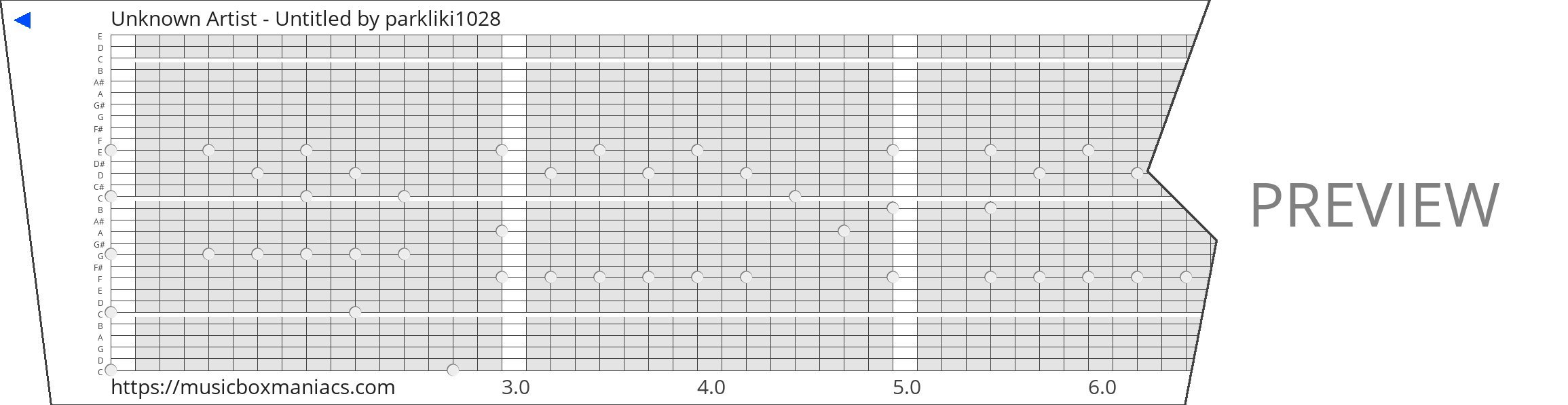 Unknown Artist - Untitled 30 note music box paper strip