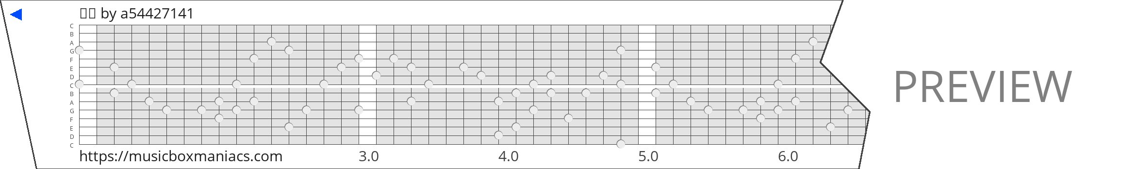 포뇨 15 note music box paper strip