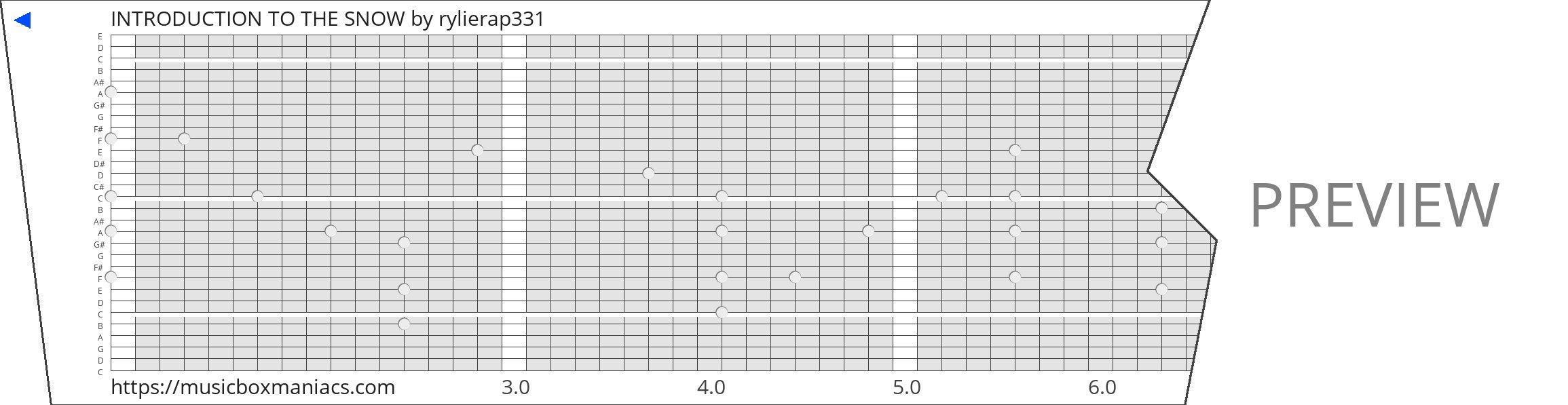 INTRODUCTION TO THE SNOW 30 note music box paper strip