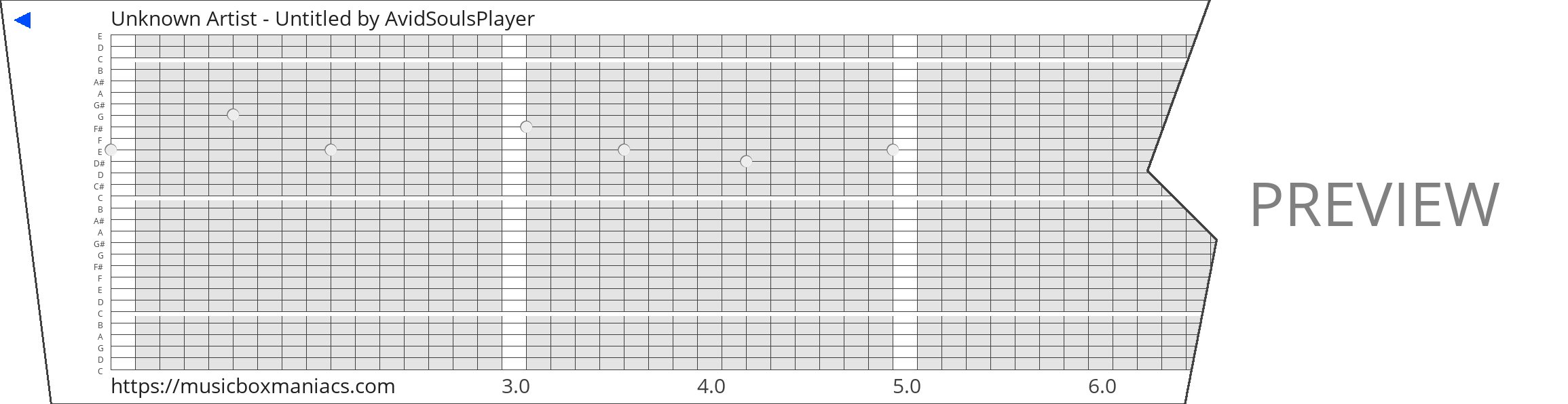 Unknown Artist - Untitled 30 note music box paper strip