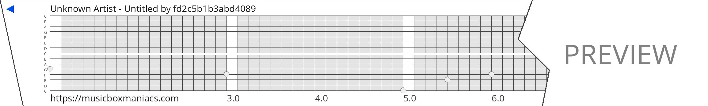 Unknown Artist - Untitled 15 note music box paper strip