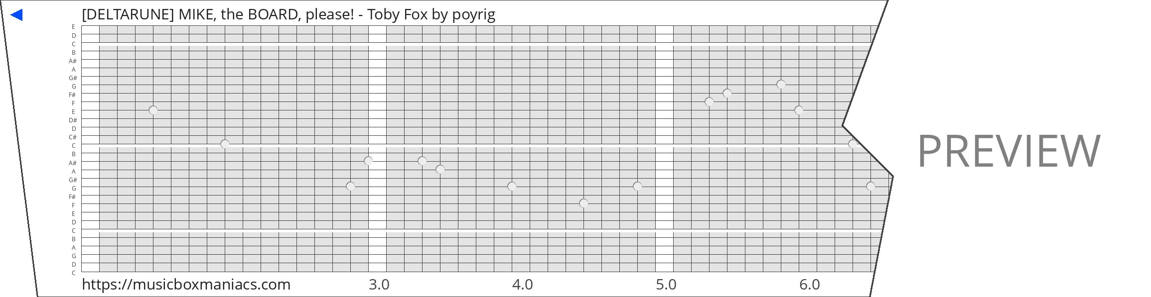 [DELTARUNE] MIKE, the BOARD, please! - Toby Fox 30 note music box paper strip