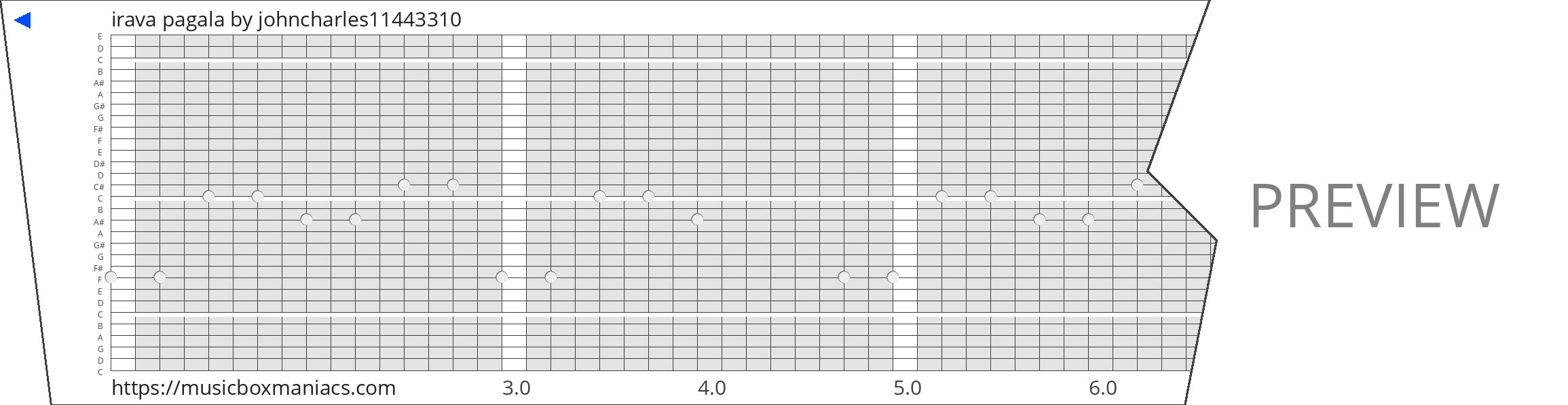 irava pagala 30 note music box paper strip