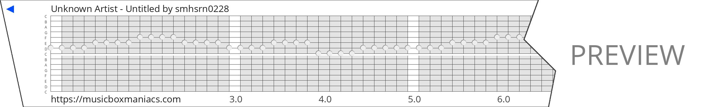 Unknown Artist - Untitled 15 note music box paper strip